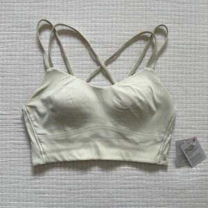 NWT Lululemon Like a Cloud Ribbed Longline Bra - Bone - Size 6